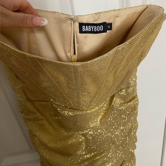 Baby boo Fashion Gold strapless dress. - Picture 2 of 2